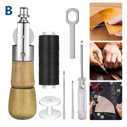 Leather Sewing Awl Thread Kit Hand Sewing Machine Speedy Lock Stitcher Thread Needles DIY Craft Shoemaker Canvas Repair Tool