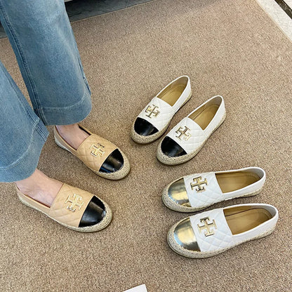 New Shoes for Women Leather Flat Boat Shoes Designer Fisherman Shoes Girl Fashion Slip-on Loafers