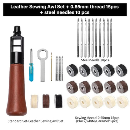 WUTA Leather Sewing Machine Awl Thread Kit Speedy Stitching DIY Leather Craft Tools Hand Stitcher Shoemaker Canvas Repair Tool