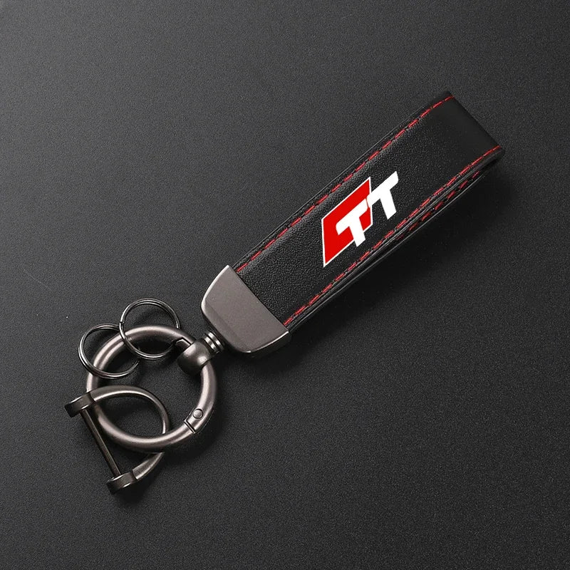 Car Leather Keychain Horseshoe Buckle Jewelry fo Audi TT MK2 8J 8N MK1 MK3 Accessories