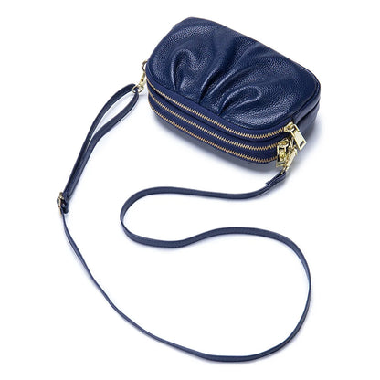 Genuine Leather One Shoulder Bag Women Fashion Crossbody Bag Designer Small Handbag Earphone Key Lipstick Phone Pouch Messenger
