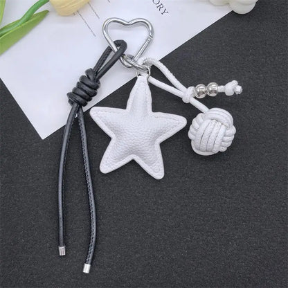 Leather Star Maillard Bag Pendant Bag Hanger Car Keychain Jewelry Gift Decoration Accessories