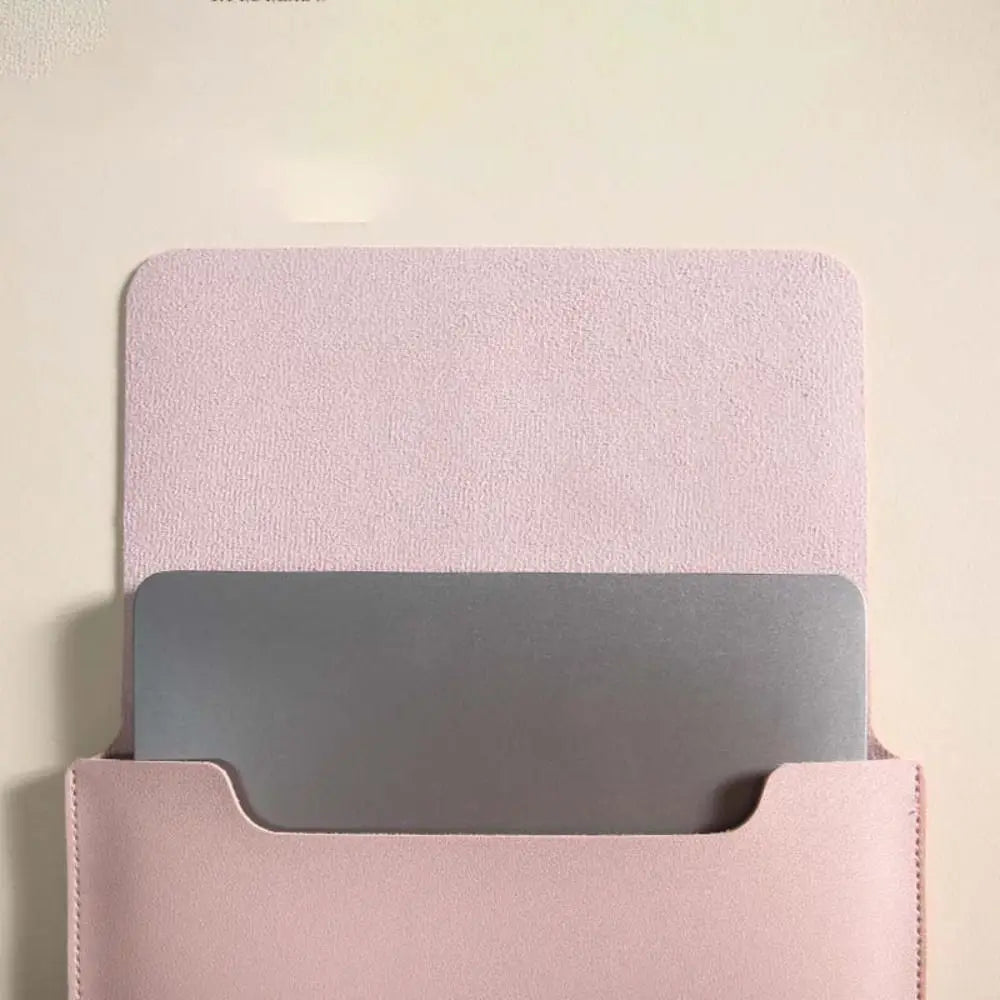 PU Leather 14 Inch Laptop Sleeve Bag Waterproof Adjustable Laptop Sleeve Case Ultra-thin Stain-resistant Laptop Stand Office