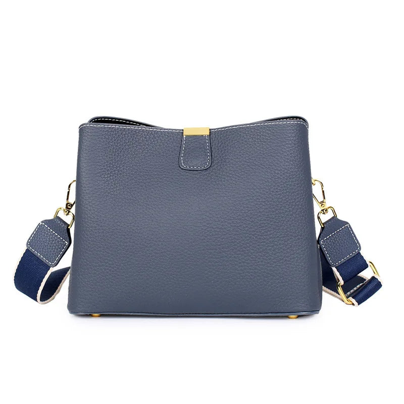 Women's Genuine Leather Handbag Luxury Bucket Style Casual Lady Fashion Shoulder Crossbody Messenger Bag for Girls 2025 Hot Sale