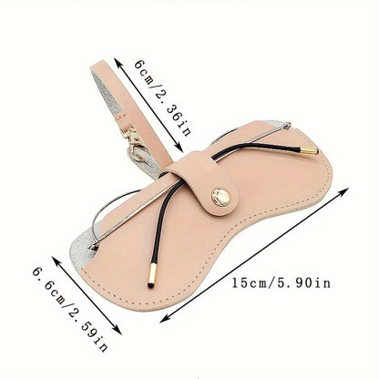 Soft Leather Sunglasses Bag- Leather Glasses Case Holder Portable Slim Sunglasses Pouch Eyeglass Case