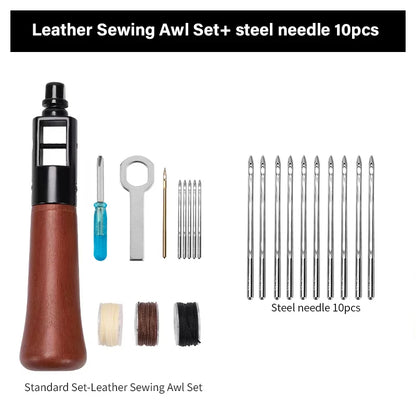 WUTA Leather Sewing Machine Awl Thread Kit Speedy Stitching DIY Leather Craft Tools Hand Stitcher Shoemaker Canvas Repair Tool