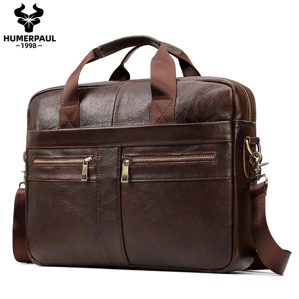 Men Briefcase Bag High Quality Business Genuine Leather Shoulder Messenger Bags Male Office Handbag 14 inch Laptop Bag Travel