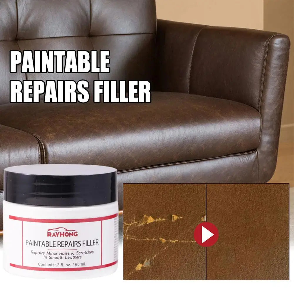 60/50/70g Leather Repair Filling Paste Compound Leather Restoration Cream Auto Leather Car Repair Scratches Cracks Sofa Car Seat