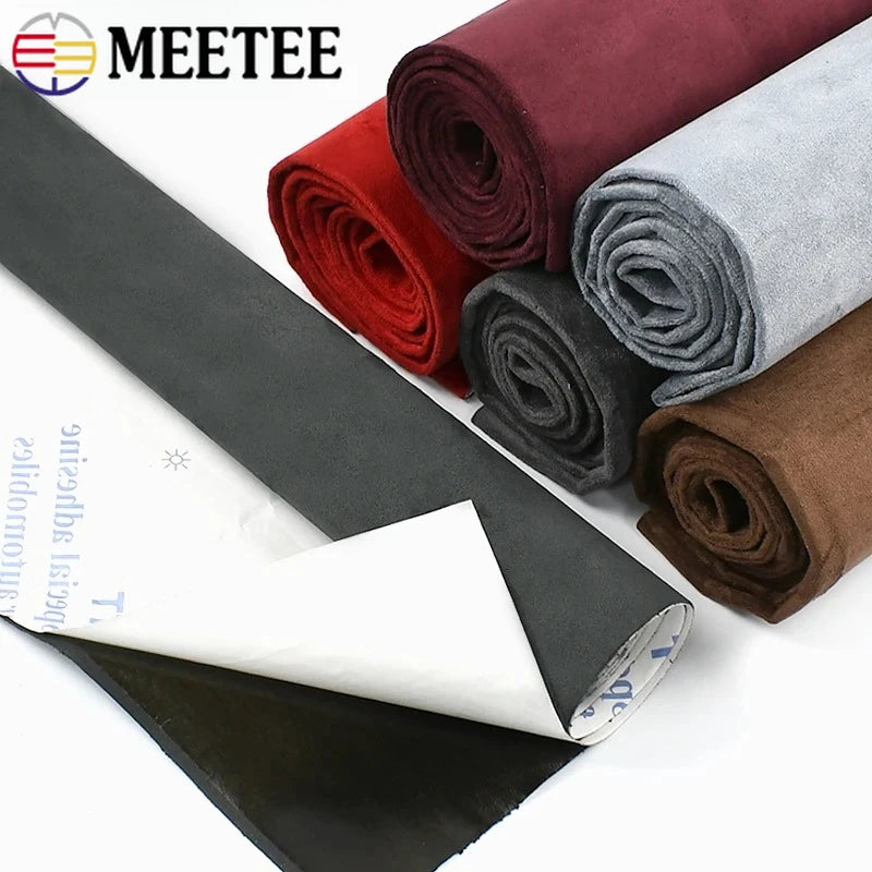 20*30-100*143cm Synthetic Leather Self-adhesive Fabric Car Interior Suede Adhesive Fabrics Door Velvet Decor Cloth DIY Accessory