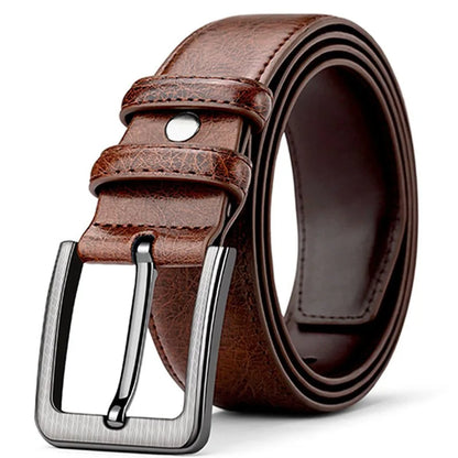 2pcs High Quality PU Leather Men's Belt, Casual and Business Needle Buckle Belts, Masculine Design, Fashion Novelty Waistband