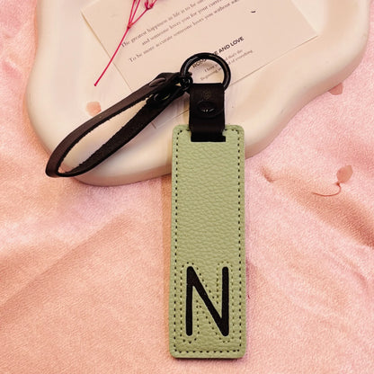 Accessory Display Hook Making Supplies Key Ring Pendant Keychain Accessories Keyring Holder Charm Gift 26 Letters Leather