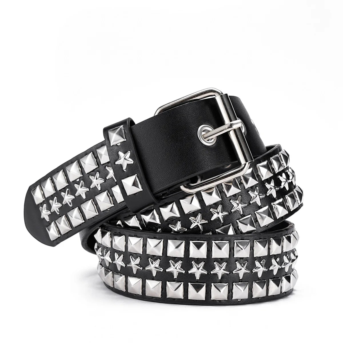 Men's and Women's Belt Elegant Genuine Leather Belt Punk Style Jeans Dress Waist Accessory