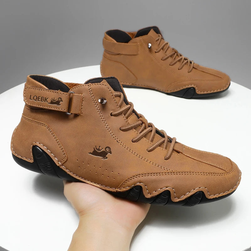 Leather Shoes for Men Casual Sneakers 2025 Waterproof Motorcycle Ankle Boots Italian Brand Men Shoes Luxury High Quality Loafers