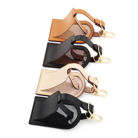 Leather Luggage Tag Travel Accessories Men Women Suitcase Baggage Handbag Tags Luxury Bag Decorations Labels