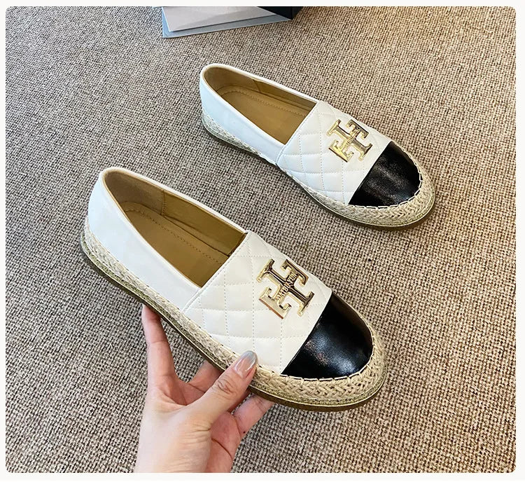 New Shoes for Women Leather Flat Boat Shoes Designer Fisherman Shoes Girl Fashion Slip-on Loafers