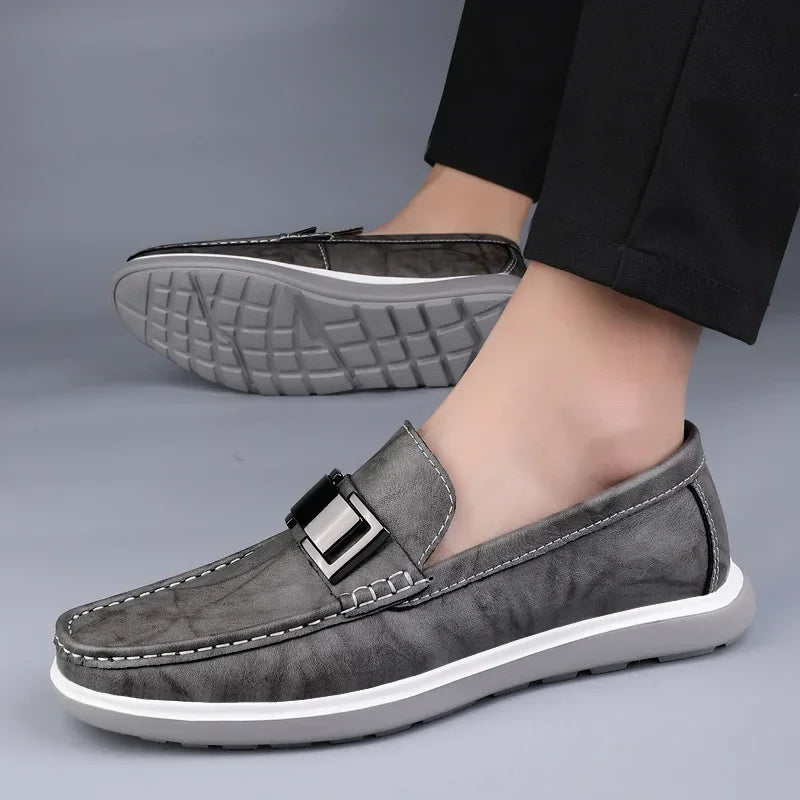 Summer Brand British Style Leather Mens Casual Shoes Designer Loafers Business Driving Shoes Formal Mocassin Men Walking Shoes