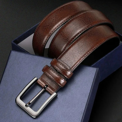 2pcs High Quality PU Leather Men's Belt, Casual and Business Needle Buckle Belts, Masculine Design, Fashion Novelty Waistband