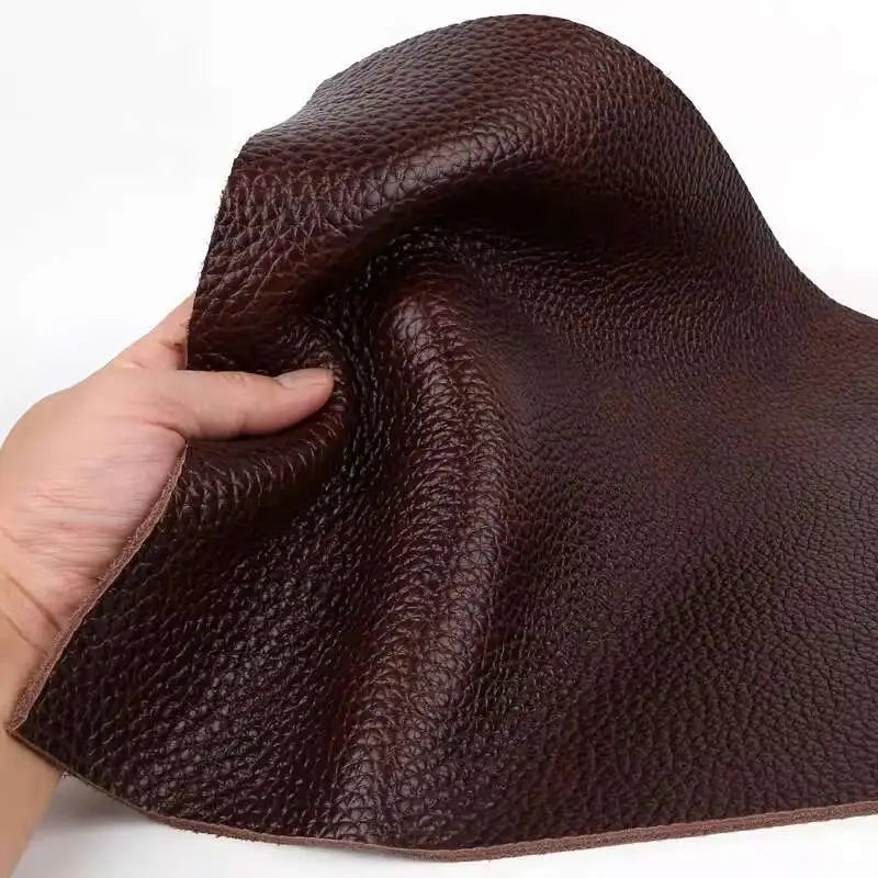 4mm thick cowhide top layer  reddish-brown leather fabric genuine leather table mat sofa  mattress yellowish-brown cowhide