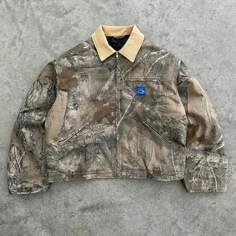 Cool Stylish High Street Heavy-duty Jackets for Men Silhouette Embroidered Contrast Color Patchwork Leather Racing Jacket