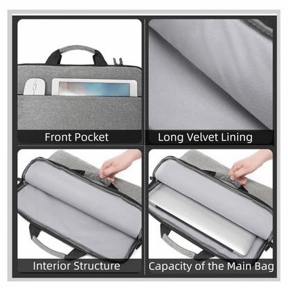 Business Style Laptop Handbag Ultra Thin Shockproof Laptop Sleeve Case Large Capacity with Handle Laptop Protective Pouch