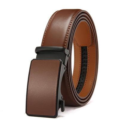 Men's Leather Belts Fashion Automatic Buckle PU Male Belts Luxury Business Designer Black Brown 115 125 135cm