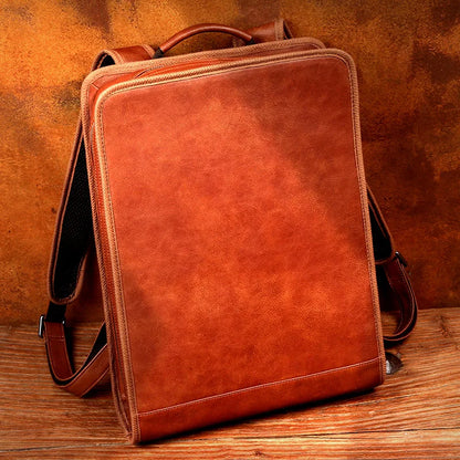 Leather shoulder bag men's business leisure first leather computer bag leather travel backpack
