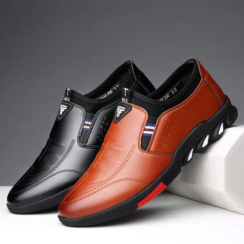 2024 New Leather Shoes Men's Leather Spring Autumn Men's Business Casual Soft-Soled Non-Slip Breathable All-Match Footwear 39-44