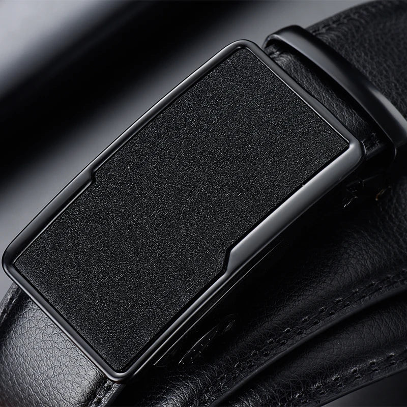 2026 New  cow genuine leather men's belt cowhide strap for male automatic buckle belts for men black buckle belts