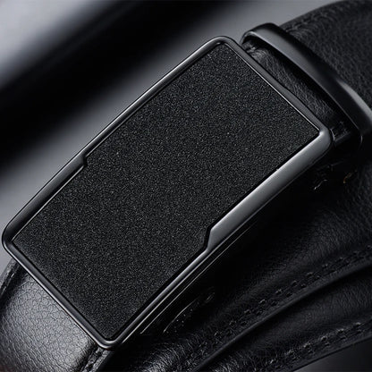 2026 New  cow genuine leather men's belt cowhide strap for male automatic buckle belts for men black buckle belts