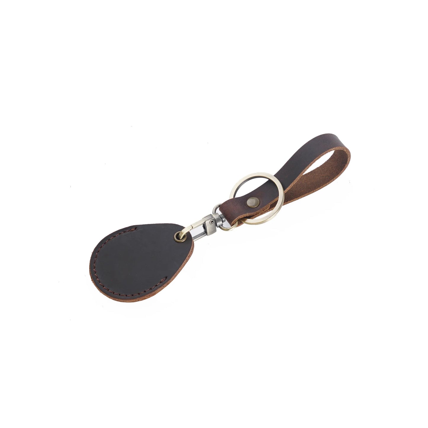 Leather Access Card Case Anti-lost Anti-fall Keychain Accessories, Leather Keychain Holder with Key Chain Ring