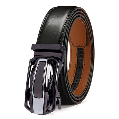 Men's Leather Belts Fashion Automatic Buckle PU Male Belts Luxury Business Designer Black Brown 115 125 135cm
