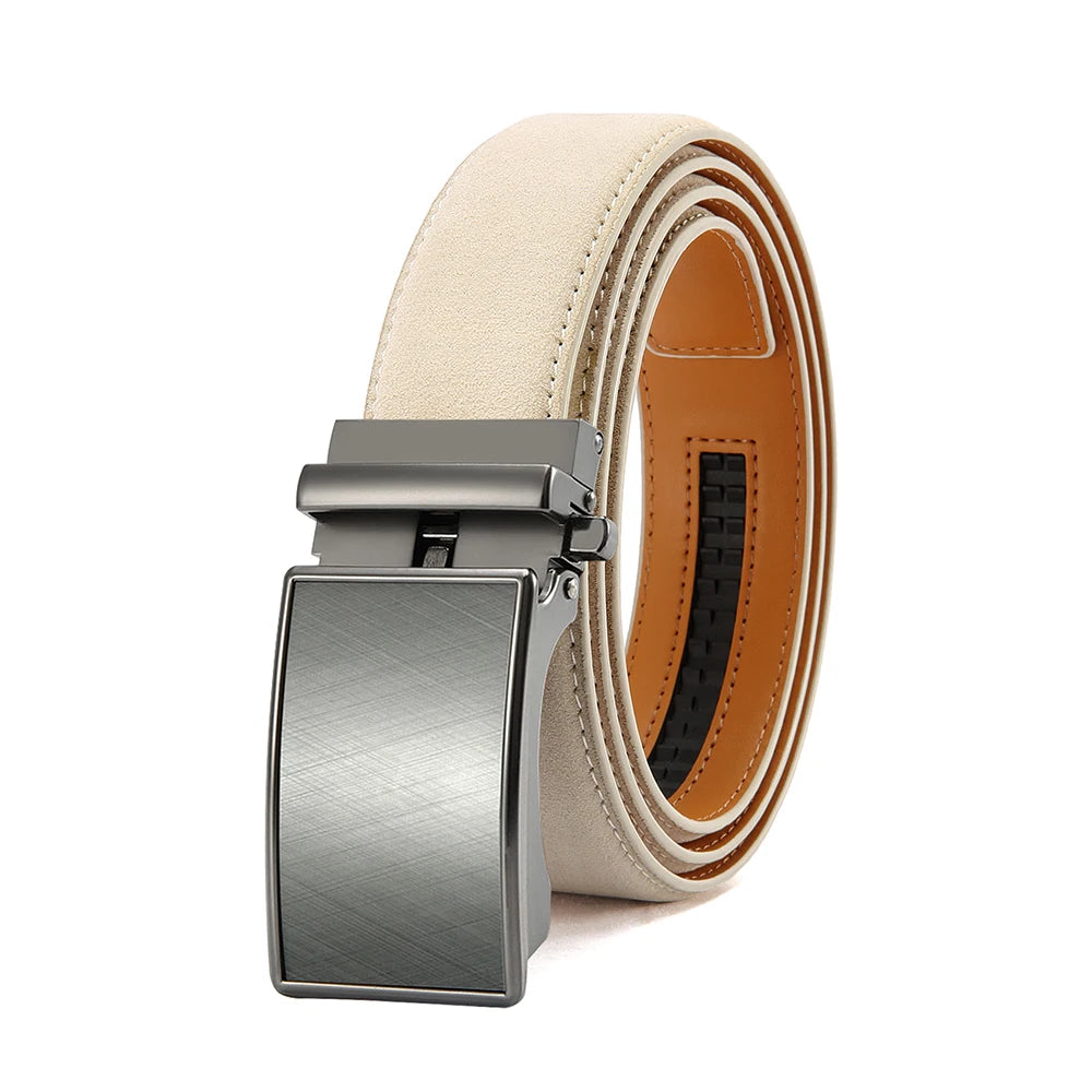 Leather belt men High Quality PU Leather Belts, Automatic Buckle Belt, Adjustable No Hole Belt Jeans Belt for Men
