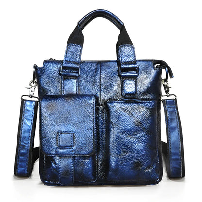 Men Original Leather Retro Designer Business Briefcase Casual 12" Laptop Travel Bag Tote Attache Messenger Bag Portfolio B259
