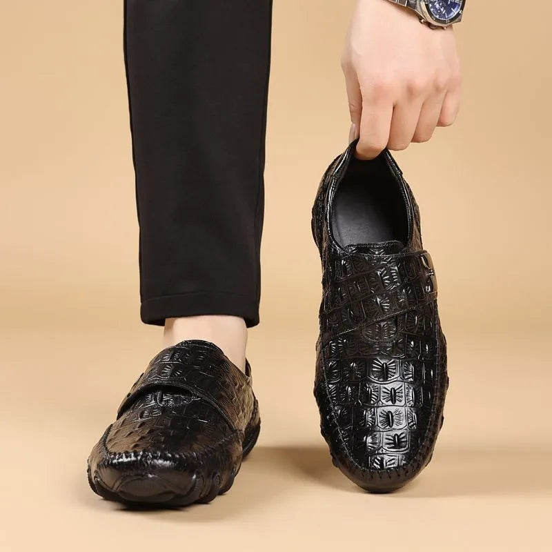Men's Shoes Genuine Leather Luxury 2026 Pattern Business Casual Shoes Men Loafers Mocassins High-quality Men's Dress Shoes