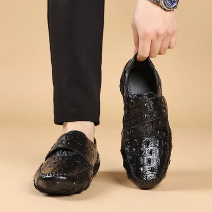 Men's Shoes Genuine Leather Luxury 2026 Pattern Business Casual Shoes Men Loafers Mocassins High-quality Men's Dress Shoes