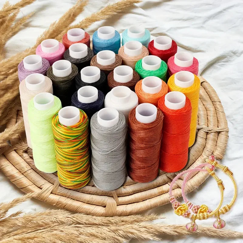 1pc Round Wax Thread 50 M 0.45mm Wax Rope Diy Handmade Material Leather Sewing Thread Polyester Wax Thread