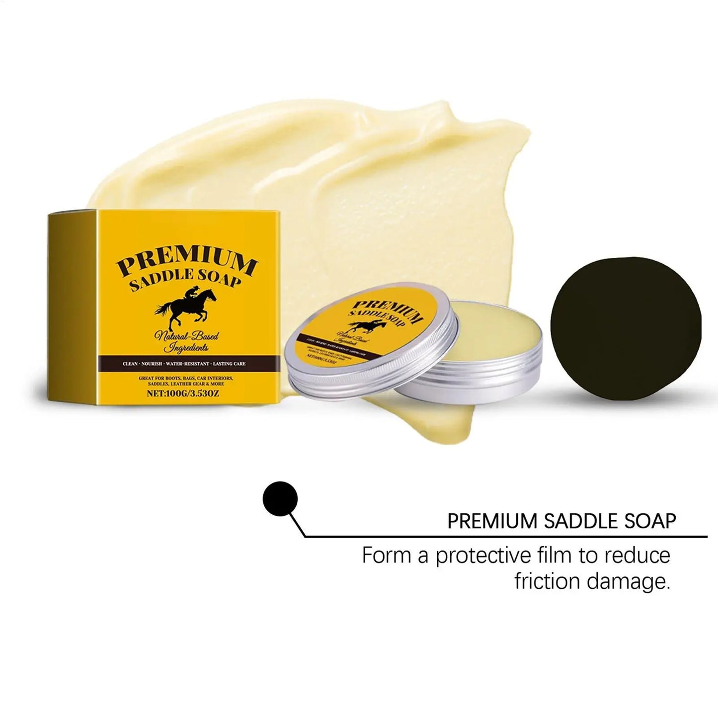 Leather Shoe Cleaner Saddle Soap Premium Shoe Care Soap To Deep Clean Condition Restore and Protect Leather Shoes and Boots