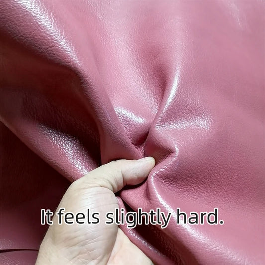 1.1/1.2mm Deep Pink Vegetable-Tanned Sheepskin. Top-Grain Leather. Genuine Leather Fabric. DIY For Bags By Hand. Whole Sheepskin