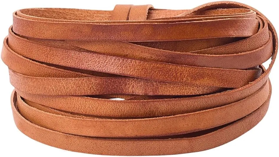 5mx6mmx1mm Real Leather Craft Lace Strips Peru String Flat Braiding Thread Rope for Jewelry Making Braiding Bracelets Key Chains