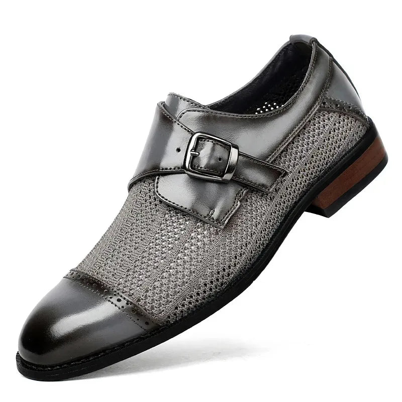 Men Shoes High Quality Hollowed-out Leather Shoes Breathable Casual Footwear Comfort Driving Shoe Hollowed Business Dress Shoes