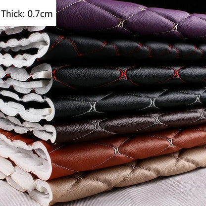 100x158cm Faux Leather Fabric Foam Quilted Padded for Car Interior Seat Cover Sofa Cushion Wear Resistant DIY