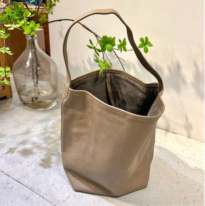 Genuine leather luxury women's bag large capacity commuting Tote bag high-quality  cowhide bucket bag one shoulder handbag