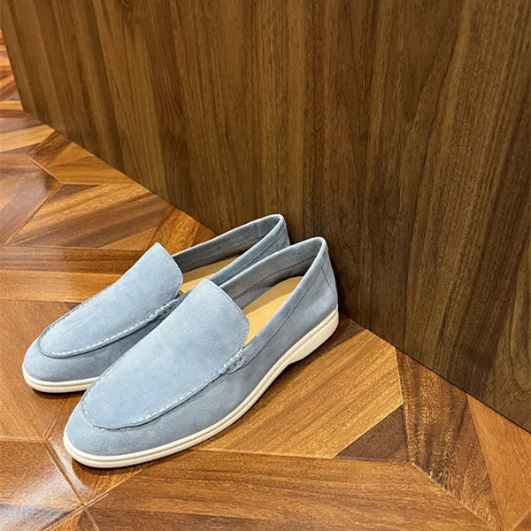 Genuine Leather Men's Slip-On Loafers Cow Suede Casual shoes Lightweight Daily Wear Outdoor Flat Shoes Comfortable Autumn