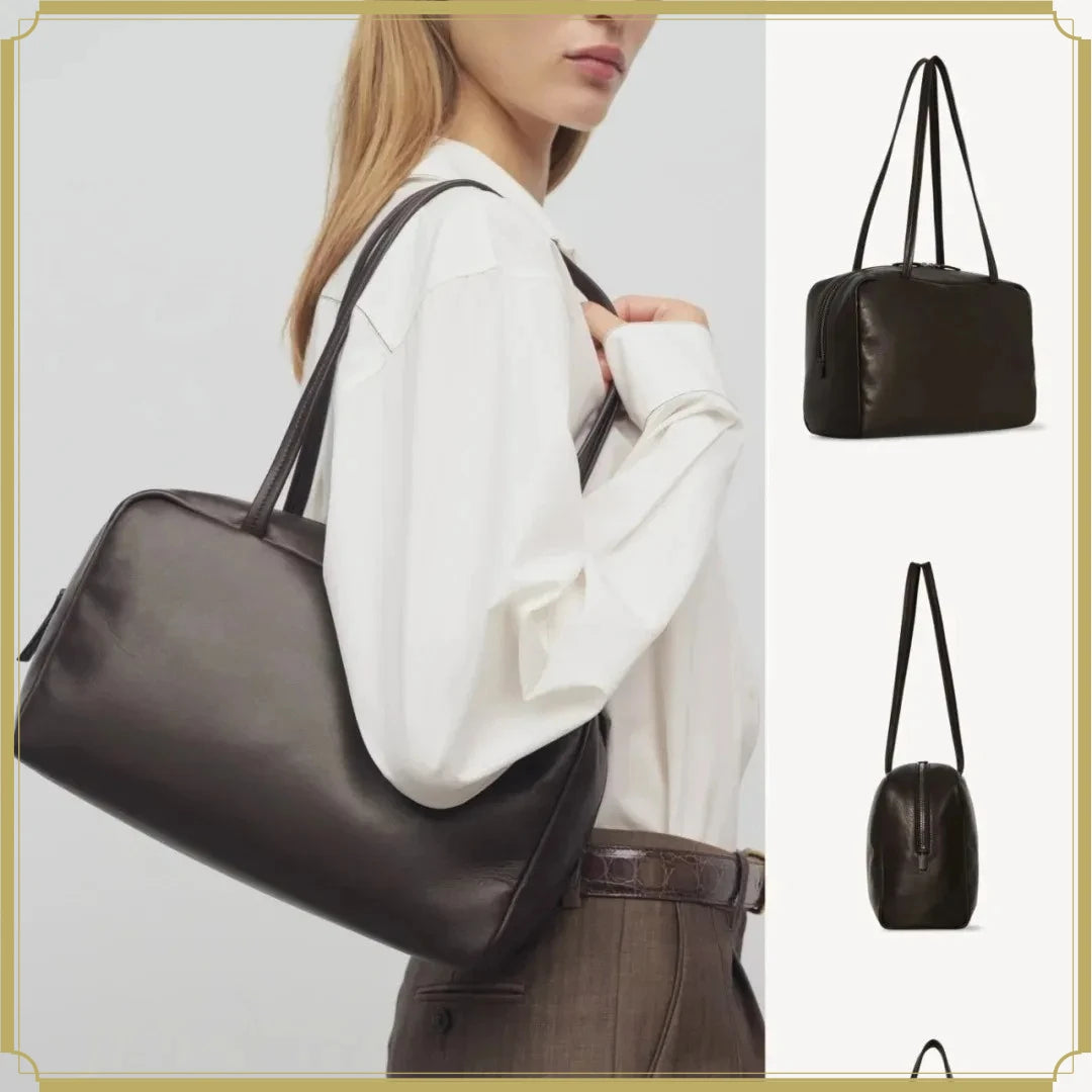 Handbags Shoulder Bag Women Female Sheepskin Bowling Bag Convenience for Commuting Single-shoulder Underarm Bag Leather Material