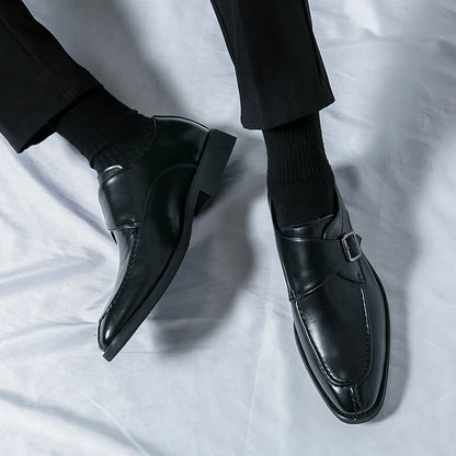 Leather Shoes For Men Fashion Buckle Classic Business Shoes for Male Luxury Brand Antiskid Cozy Men Loafers Design Shoes Men