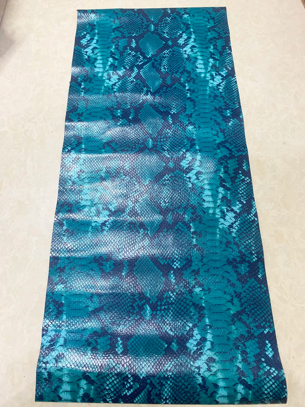 30x60cm Embossed Python Head Leather Cowhide Embossed Leather Handmade DIY Leather Handmade Leather Fabric Various Colors