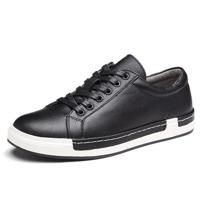 Men's Casual Leather Shoes for Men Fashion Four Seasons Breathable Lace-up Athletic Shoes Shallow Skate Shoes Large Sizes 38-48