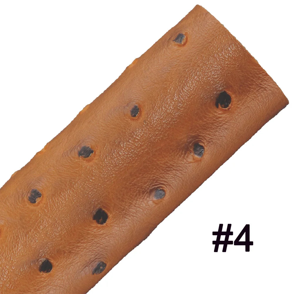 Plain Solid Ostrich Textured Embossed Faux Leather Fabric For Handbag Bag Decoration Textile Craft DIY CN461