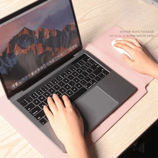 PU Leather 14 Inch Laptop Sleeve Bag Waterproof Adjustable Laptop Sleeve Case Ultra-thin Stain-resistant Laptop Stand Office