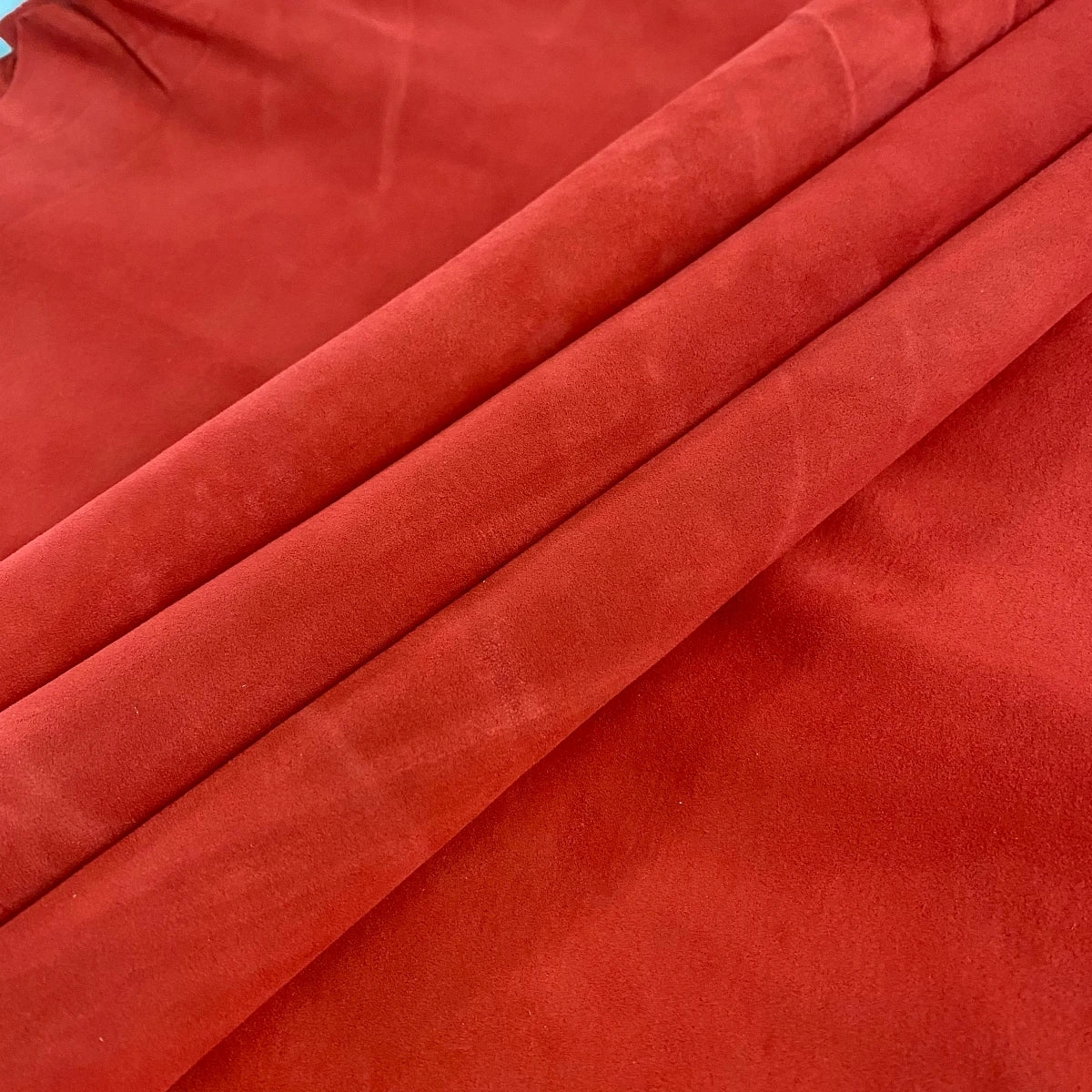 1pc High-Quality Soft Red Lamb Suede Top-Grain Sheepskin Leather, About 0.9mm Thick, Suitable for DIY Crafts, Wallets, Bags, Car